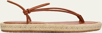 Gianvito Rossi Nappa Leather Espadrille Thong Sandals