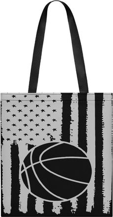 Generic Basketball U.S. Flag Womens Tote Casual Shopping Bag Lightweight Shoulder Bags Hobos Handbag for Work Travel Daily 35x40cm