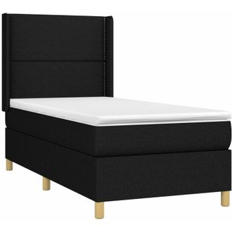 vidaXL Vidaxl - Cama Box Spring Con Colch&oacute;n Tela Negro 90x190 Cm