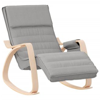 vidaXL Silla Mecedora De Tela Gris Claro Vidaxl