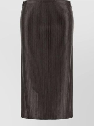 Tom Ford lamb leather ribbed midi pencil skirt