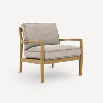 AM.PM Fauteuil van eiken, fineer en linnen, Dilma