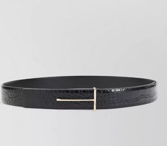 Tom Ford belt adjustable length crocodile texture design