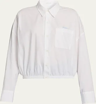 Mother The Scrunchie Frenchie Cropped Button-Front Shirt