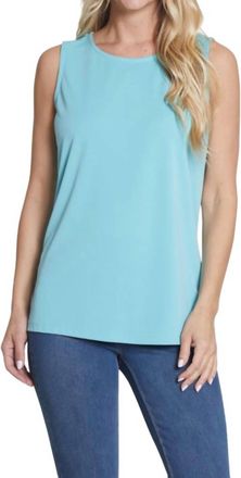 Multiples Scoop Neck Tank In Aqua