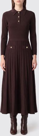 Michael Kors Abito polo midi in maglia a coste di viscosa riciclata