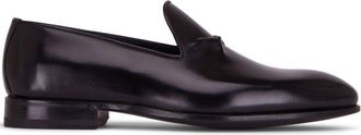 Bontoni embossed-detail leather loafers - men - Leather/Leather/Leather - 11.5 - Black