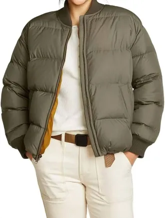 Eddie Bauer Original 650 Fp Down Bomber Jacket In Olive Green