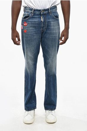 Dsquared2 PAC-MAN 642 Straight-Leg Jeans with Patches 20cm size 48