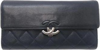 Chanel Pre-owned Wallets, female, Blue, Size: ONE SIZE Pre-owned Leather Wallet