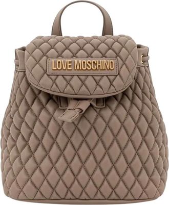 Love Moschino Rugzak van imitatieleer - Dames - Rugzakken - Beige - ONE Size - Leer - Tassen