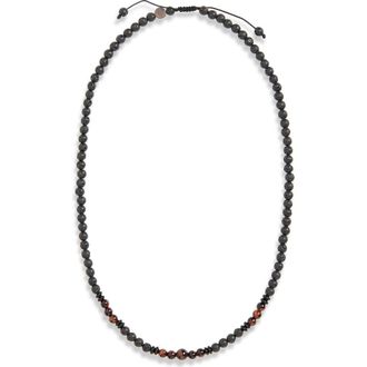 Caputo & Co. Mens Spirit Beaded Necklace in Red Tiger Eye at Nordstrom Rack