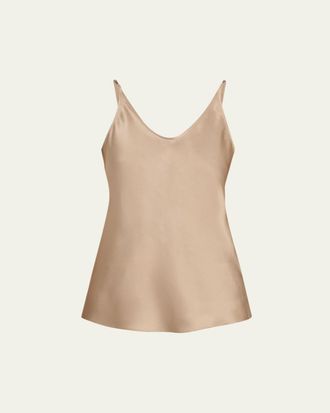 Brunello Cucinelli Cowl Backless Silk Cami Blouse