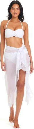 Bleu Rod Beattie Gypset Pareo Cover Up Womens White Sheer Swimwear FROG463