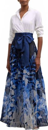 Sara Roka Womens Jinny Long Dress In White Navy