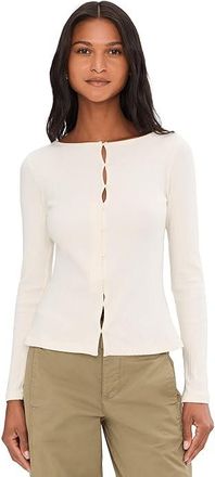 Sanctuary Button Front Ribbed Top Womens Clothing Collagen : LG (US 10-12), Cotton/Spandex