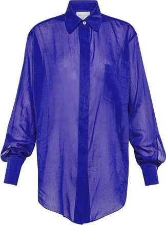 Forte_Forte Oversized Hemd - Dames - Overhemden - Paars - M - Katoen - Overhemden