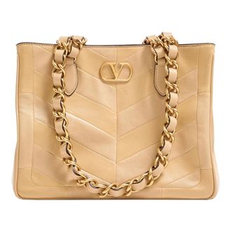 Valentino Small Tote Laseine - female - Valentino - Shoulder Bags - Beige - ONE SIZE - Bags