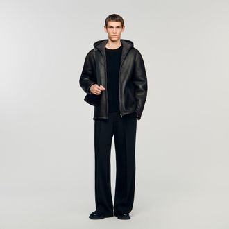 Sandro Shearling leather jacket
