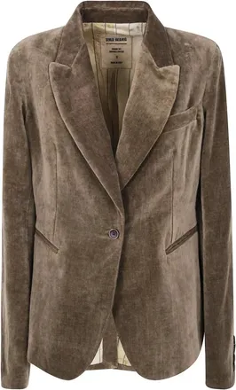 Uma Wang Blazer de un solo pecho de terciopelo - Jackets - Mujer - Marr&oacute;n - M