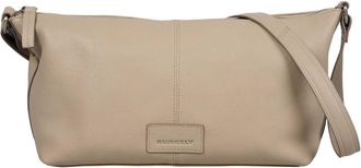 Burkely Leather Shoulder Bag Soft Skylar Crossover Bag Generous Grey Beige