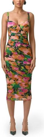 Naked Wardrobe Floral Sleeveless Open Back Body-Con Dress in Secret Garden at Nordstrom, Size X-Small