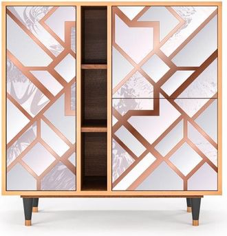 StoryZ Aparador rosa claro 3 puertas L 94 cm