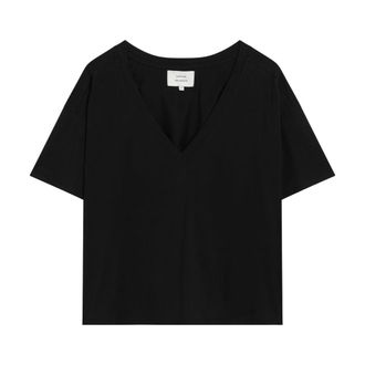 Loulou Studio T-Shirts, female, Black, Size: M Faaa V-Neck T-Shirt