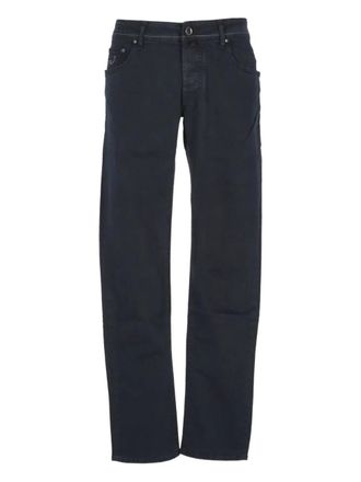 Jacob Cohen Jeans met logopatch - Blauw