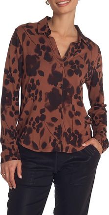Bella Dahl Button Up Knit Printed Shirt In Autumn Floral Print