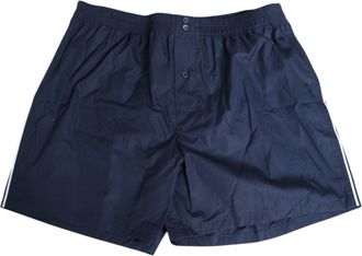 Dolce & Gabbana Navy Blue Cotton Elastic Waistband Button Mens Swimwear