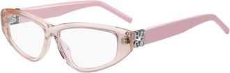 HUGO BOSS Hugo, Glasses, female, Pink, Size: ONE SIZE Multicolor Acetate Frames with Pink Dial