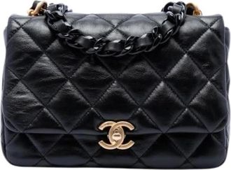 Chanel Pre-owned Flap Bag - Dames - Vintage Schoudertas - Zwart - ONE Size - Leer - Vintage