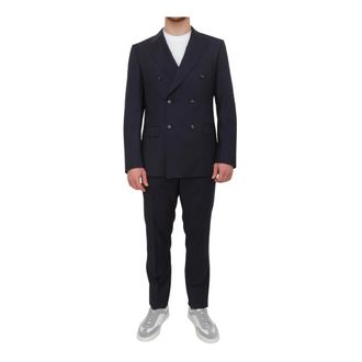 HUGO BOSS Kostuums, Heren, Blauw, L, Wol, H-Huge 2pcs Db-254
