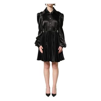 Dolce & Gabbana Pleated A-line Dress - female - Dolce & Gabbana - Shirt Dresses - Black - S - Dresses