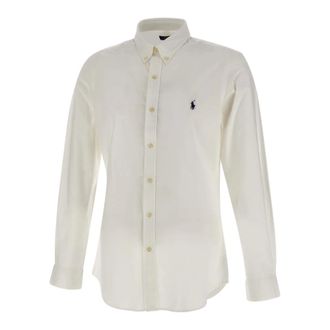 Polo Ralph Lauren Casual Shirts, male, White, Size: 2XL Mens Stretch Cotton Shirt, White