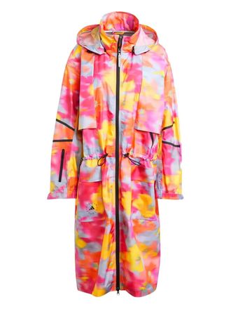 adidas by Stella McCartney tie dye-print parka coat - women - Recycled Polyester - M - Pink