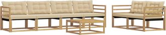 vidaXL Conjunto De Sof&aacute;s De Exterior 7 Uds. Y Beige Vidaxl