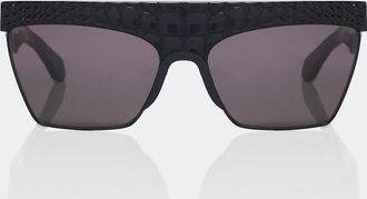 Alaia Ala&iuml;a Croc-effect flat-top sunglasses
