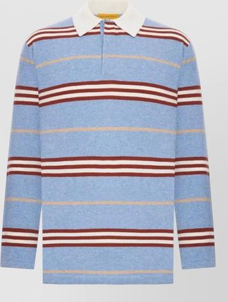 Guest In Residence cashmere striped long-sleeve polo sweater