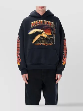 Rhude cotton printed hoodie