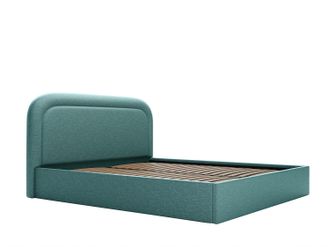 Vente-Unique Canap&eacute; abatible de 160 x 200 cm - Tela jaspeada - Azul verdoso - FIREZA