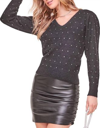 Astr Abigail Sweater In Black Jewel