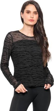 ADORE Velvet Burnout Lace Top In Black