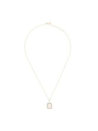 Mateo Bijoux 14kt yellow gold diamond B necklace - women - Crystal/Diamond/14kt Yellow Gold - One Size