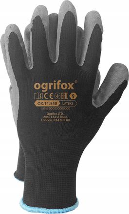 OEM Guantes De Trabajo / Negros / Talla: 10 - Xl / Ox-lateksbs10 - 100 Unidades