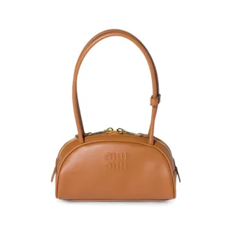 Miu Miu Small Beau Embossed-logo Leather Shoulder Bag