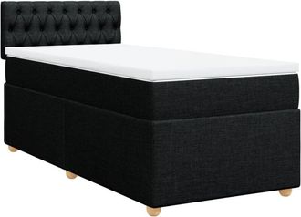 vidaXL Vidaxl - Cama Box Spring Con Colch&oacute;n Tela Negro 90x200 Cm