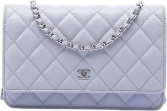 Chanel Pre-owned Quilted Caviar Crossbody Bag - Dames - Vintage Schoudertas - Paars - ONE Size - Leer - Vintage