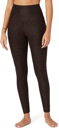 Beyond Yoga Softmark Caught In The Midi High Waisted Legging In Espresso Leopard